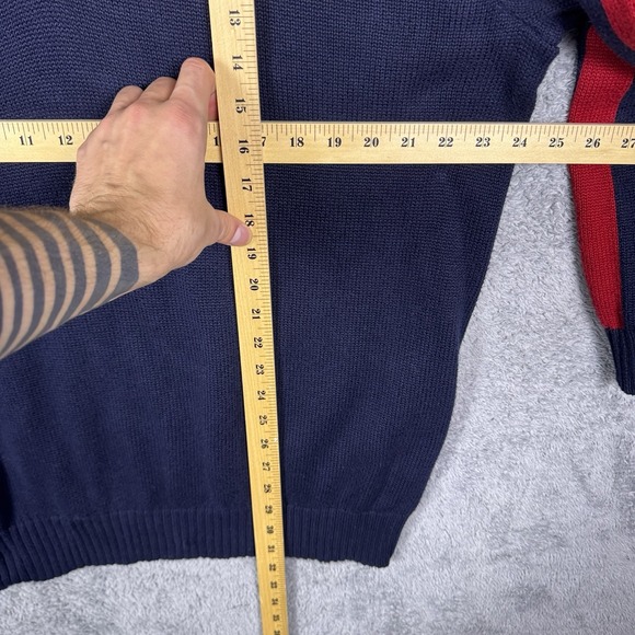 Vintage Polo Ralph Lauren Sweater Men 2XL Rugby Track Stripe Knit Pullover 90s - Picture 6 of 9